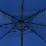 vidaXL Parasol de jardin Azur 295 x 295 x 245 cm Polyester  Acier