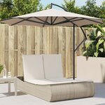 vidaXL Chaise longue double avec coussins beige résine tressée