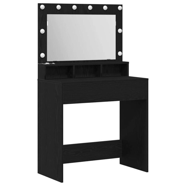 vidaXL Table de Toilette avec étagère Chêne noir 75 5 x 41 x 135 cm