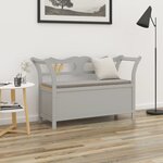 vidaXL Banc Gris 107x45x75 5 cm Bois de sapin solide