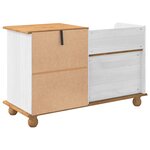 vidaXL Banc de rangement d'entrée ASKIM Blanc 100x39x62 cm Bois massif Pin