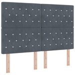 Lit Box Spring vidaXL avec Matelas et LED Gris Foncé 160x200 cm Velours