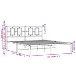 vidaXL Cadre de lit métal sans matelas avec tête de lit noir 150x200cm