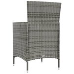 vidaXL Ensemble à manger d'extérieur 3Pièces coussins gris résine tressée