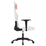 vidaXL Chaise de jeu de massage Blanc et rose Similicuir