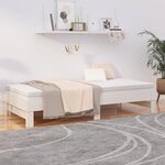 vidaXL Lit coulissant Blanc 2x(100x200) cm Bois de pin massif