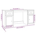 vidaXL Bureau avec armoire sonoma gris bois d'ingénierie