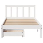 vidaXL Cadre de lit sans matelas blanc 75x190 cm bois de pin massif