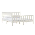 vidaXL Cadre de lit sans matelas blanc bois massif