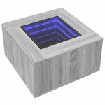 vidaXL Table basse avec LED sonoma gris 60x60x40 cm bois d'ingénierie