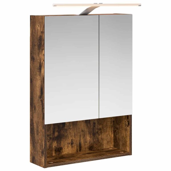 vidaXL Armoire Miroir de Salle de Bain Chêne fumé 50 x 14 5 x 70 cm