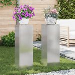 Supports de plantes d'extérieur vidaXL Pilier 2 Pièces 24x24x75 cm Acier inoxydable