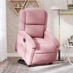 vidaXL Fauteuil inclinable électrique rose velours