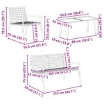 vidaXL Ensemble de salle à manger pour jardin 4 Pièces Marron polyrotin