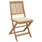 vidaXL Chaises pliables d'extérieur et coussins lot de 8 Bois d'acacia