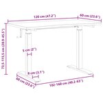 vidaXL Bureau Noir et Brun Foncé 120 x 60 cm Bois de chêne massif