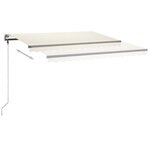 vidaXL Auvent manuel rétractable avec LED 400x300 cm Crème