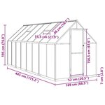 vidaXL Serre avec cadre de base vert 445x169x195 cm aluminium