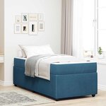 vidaXL Cadre de lit avec matelas avec matelas Bleu 90 x 190 cm Velours
