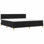 vidaXL Lit à ressort LED avec matelas Noir 200 x 200 cm tissu