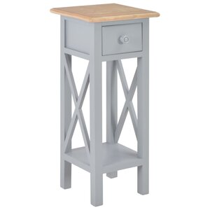 vidaXL Table d'appoint Gris 27 x 27 x 65 5 cm Bois