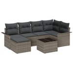 vidaXL Ensemble de Canapé de Jardin de 6 Pièces avec Coussins Noirs en Rattan Poly