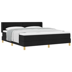 vidaXL Lit à ressorts avec matelas Noir 200 x 180 cm Polyester