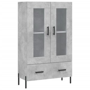 vidaXL Buffet haut gris béton 69 5x31x115 cm bois d'ingénierie