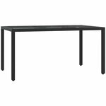 vidaXL Ensemble à manger de jardin coussins 7Pièces Noir Résine tressée
