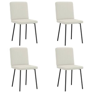 vidaXL Chaises à manger lot de 4 Crème Velours