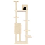 vidaXL Arbre à chat avec griffoirs en sisal Crème 154 cm