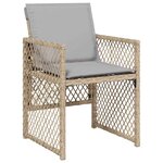 vidaXL Ensemble à manger de jardin et coussins 11 Pièces beige poly rotin