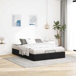 vidaXL Cadre de lit ottoman sans matelas noir 140x190 cm tissu