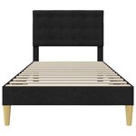 vidaXL Cadre de lit avec tête de lit Noir 90 x 200 cm Tissu