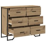 vidaXL Commode Chêne artisanal 91x35.5x74.5 cm Bois reconstitué