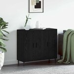 vidaXL Buffet Noir 90 x 34 x 80 cm Bois d'ingénierie