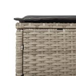 vidaXL Chaise longue avec coussin gris clair résine tressée