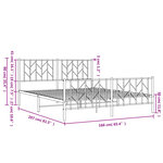 vidaXL Cadre de lit métal sans matelas avec pied de lit noir 160x200cm