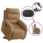 vidaXL Fauteuil inclinable Marron Velours