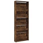 vidaXL Armoire à chaussures miroir 5 niveaux chêne fumé 63x17x169 5 cm
