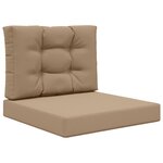 vidaXL Coussin de canapé d'extérieur 2 Pièces Taupe Polyester