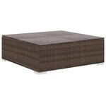 vidaXL Salon de jardin 8 Pièces avec coussins résine tressée marron