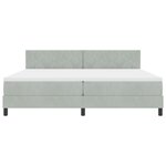 Lit à sommier Box avec matelas Gris clair 200x200 cm Velours