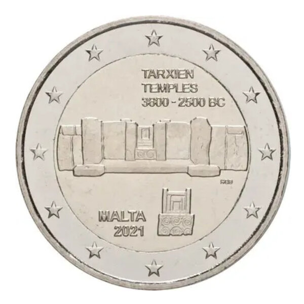 2 euros commémorative Malte 2021 - Temples de Tarxien.