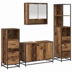 vidaXL Ensemble de mobilier de salle de bain 4 Pièces Bois Ancien