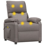 vidaXL Fauteuil de massage Taupe Tissu