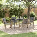vidaXL Ensemble de salle à manger pour jardin 5 Pièces Beige Poly rotin