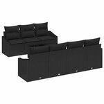 vidaXL Ensemble de Canapés avec coussin 8 Pièces Noir polyrotin