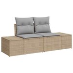 vidaXL Ensemble de canapé de jardin 9 Pièces Beige Poly rotin