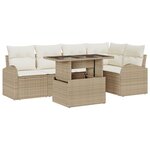 vidaXL Ensemble de canapé de jardin avec coussin 6 Pièces beige et crème